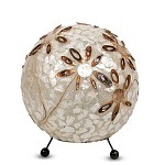 Настольная лампа из перламутра на металлическом каркасе Indonesian Ball варинант исполнения - 2 | Loft Concept в Самаре