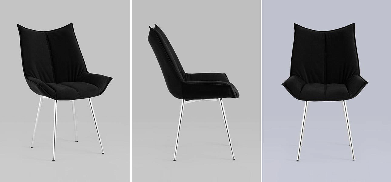 Стул Oslo Chair Черный Велюр Стул Oslo Chair Черный Велюр - Loft-Concept в Самаре