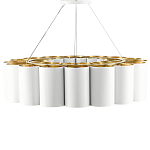 Люстра круглая фактурная в сочетании белого и золотого цвета Wide Stripes of Ribbon варинант исполнения - 3 | Loft Concept в Самаре