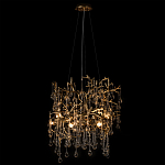 Подвесная люстра в виде ветвей деревьев золотого цвета с прозрачными подвесками-каплями 8 и 14 ламп Droplet Chandelier варинант исполнения - 3 | Loft Concept в Самаре