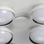 Потолочный светильник овальной формы белого цвета с 7-ю лампами Lunar Pebbles варинант исполнения - 11 | Loft Concept в Самаре