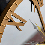 Часы настенные зеркальные с золотым металлическим циферблатом Mirror Tower Clock варинант исполнения - 2 | Loft Concept в Самаре