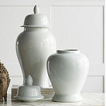 Ваза белая с крышкой однотонная Chinoiserie Ceramics варинант исполнения - 3 | Loft Concept в Самаре