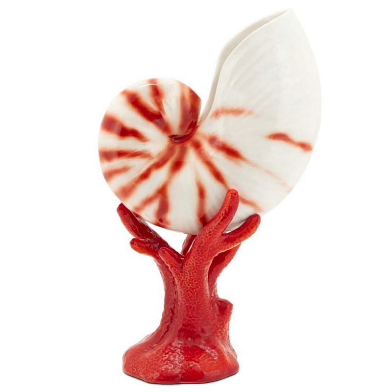 Статуэтка Seashell Bisc. With Base Белый Красный Черный Статуэтка Seashell Bisc. With Base Белый Красный Черный в Самаре | Loft Concept