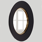 Чёрное настенное зеркало с золотым кантом Porunalia варинант исполнения - 1 | Loft Concept в Самаре