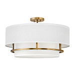 Потолочный светильник с двухслойным белым текстильным абажуром Hinkley варинант исполнения - 1 | Loft Concept в Самаре