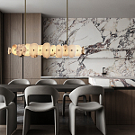 Подвесной светильник с фигурными элементами из белого алебастра Cryptocrystalline Stone варинант исполнения - 9 | Loft Concept в Самаре