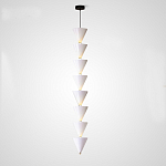 Подвесной светильник светодиодный в виде ряда белых металлических конусов  Herringbone варинант исполнения - 4 | Loft Concept в Самаре