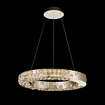 Люстра золотая в форме кольца с мозаичным хрустальным оформлением Sparks of Crystal варинант исполнения - 1 | Loft Concept в Самаре