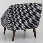 Кресло с черно-белым принтом Pauley Black White Armchair варинант исполнения - 2 | Loft Concept в Самаре