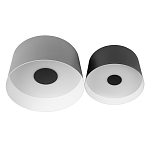 Потолочный светильник с 2-мя цилиндрическими абажурами серого и черного цвета Urban Dome варинант исполнения - 1 | Loft Concept в Самаре