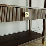 Стеллаж Elsa Dreams Walnut со стеклянными полками и ящиком варинант исполнения - 5 | Loft Concept в Самаре