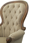 Кресло с мягкой обивкой из светло-коричневого велюра на 4-х деревянных ножках Evelyn Classical Armchair варинант исполнения - 5 | Loft Concept в Самаре