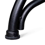 Обеденный стол с прямоугольной столешницей из стекла на черных металлических ножках White Marble варинант исполнения - 6 | Loft Concept в Самаре