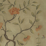 Обои ручная роспись Gustavian Tree of Life Special Colourway on brown Williamsburg варинант исполнения - 1 | Loft Concept в Самаре