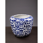 Кашпо с орнаментом в сочетании белого и синего цвета Artistic Flowerpot варинант исполнения - 3 | Loft Concept в Самаре