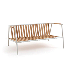 Садовый 2-х местный диван с подлокотниками из тика White варинант исполнения - 5 | Loft Concept в Самаре