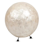 Настольная лампа из перламутра на металлическом каркасе Indonesian Egg варинант исполнения - 1 | Loft Concept в Самаре