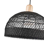 Подвесной светильник с округлым абажуром из черного ротанга Wicker Furniture варинант исполнения - 3 | Loft Concept в Самаре