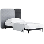 Кровать с большим мягким изголовьем Unity Grey Bed варинант исполнения - 3 | Loft Concept в Самаре