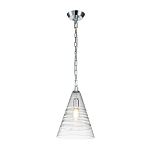 Подвесной светильник с прозрачным рельефным стеклянным плафоном в форме конуса Feiss варинант исполнения - 2 | Loft Concept в Самаре