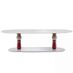 Дизайнерский журнальный стол на 2-х фигурных ножках с подстольем Lycad варинант исполнения - 1 | Loft Concept в Самаре