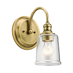 Бра с прозрачным стеклянным абажуром в форме цилиндра Kichler варинант исполнения - 7 | Loft Concept в Самаре