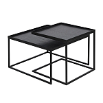 Комплект столиков с квадратными столешницами черные Black Table Combination варинант исполнения - 1 | Loft Concept в Самаре