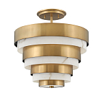 Потолочный светильник многоярусный с чередованием латунных и белых колец Hinkley  варинант исполнения - 1 | Loft Concept в Самаре
