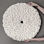 Панно на стену из шерсти мериноса Белый Круг  варинант исполнения - 4 | Loft Concept в Самаре