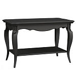 Стол журнальный черный из массива бука с полкой в стиле прованс Black Provence варинант исполнения - 1 | Loft Concept в Самаре