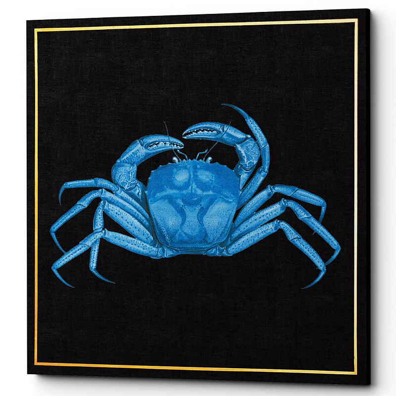 Постер Blue Crab Poster Черный Морская синь в Самаре | Loft Concept 