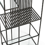 Стеллаж из металла и стекла Menzie Black Stripes Metal Rack варинант исполнения - 4 | Loft Concept в Самаре