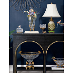 Ваза из прозрачного стекла с бронзовыми ножками и фигурками попугаев Eden Garden porcelain and bronze варинант исполнения - 5 | Loft Concept в Самаре