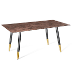 Стол обеденный с коричневой прямоугольной столешницей из керамики на четырех металлических ножках Brown Ceramics варинант исполнения - 1 | Loft Concept в Самаре