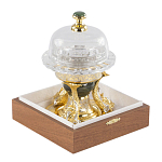 Икорница с декором "Три рыбки" с гравировкой и натуральным камнем Нефрит Decorative Cavair Dishes варинант исполнения - 2 | Loft Concept в Самаре