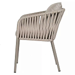 Стул серо-бежевый с декоративным плетением на спинке и подлокотниках Chair Weave варинант исполнения - 6 | Loft Concept в Самаре