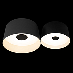 Потолочный светильник с 2-мя цилиндрическими абажурами серого и черного цвета Urban Dome варинант исполнения - 2 | Loft Concept в Самаре