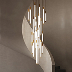 Люстра в современном стиле с 30-ю каскадными светодиодными лампами Golden LED Rain варинант исполнения - 1 | Loft Concept в Самаре