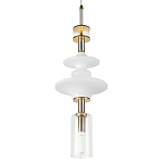 Подвесной светильник со стеклянными элементами и бронзовыми вставками Высота 62 см Gabriel Scott Luna варинант исполнения - 7 | Loft Concept в Самаре