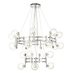 Люстра подвесная с двумя ярусами и 24-ю рельефными прозрачными плафонами из стекла Perforated Glass Bubbles варинант исполнения - 1 | Loft Concept в Самаре