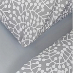 Постельное белье серого цвета с рисунком 200х220 см Blossom Essence варинант исполнения - 3 | Loft Concept в Самаре