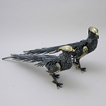 Статуэтка бронзовая пара Фазаны синие Bronze Birds варинант исполнения - 2 | Loft Concept в Самаре