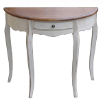 Деревянная консоль полукруглая с ящиком в стиле прованс Interiors Romance варинант исполнения - 1 | Loft Concept в Самаре