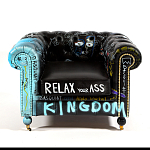 Кресло "Баския и Уорхол" Basquiat Warhol graffiti chair натуральная кожа варинант исполнения - 2 | Loft Concept в Самаре