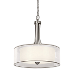 Люстра подвесная с двойным круглым плафоном из органзы и матового стекла Kichler варинант исполнения - 1 | Loft Concept в Самаре