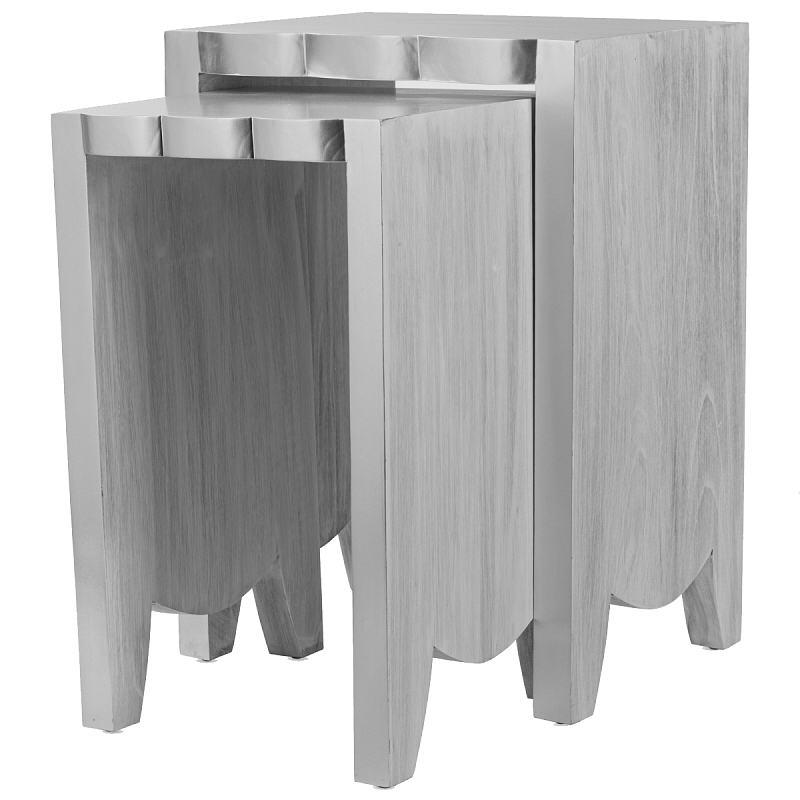 Комплект столиков UTTERMOST IMALA NATURAL ASH NESTING TABLE SET OF 2 Дерево Серый Серебряный в Самаре | Loft Concept 