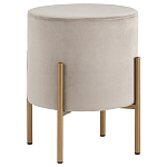 Бежевый пуф на золотистых ножках SANJAY варинант исполнения - 1 | Loft Concept в Самаре