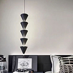 Подвесной светильник светодиодный в виде ряда черных металлических конусов  Herringbone варинант исполнения - 5 | Loft Concept в Самаре