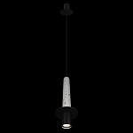 Подвесной светильник с узким цилиндрическим плафоном и черным металлическим декором Concrete Pipe варинант исполнения - 11 | Loft Concept в Самаре